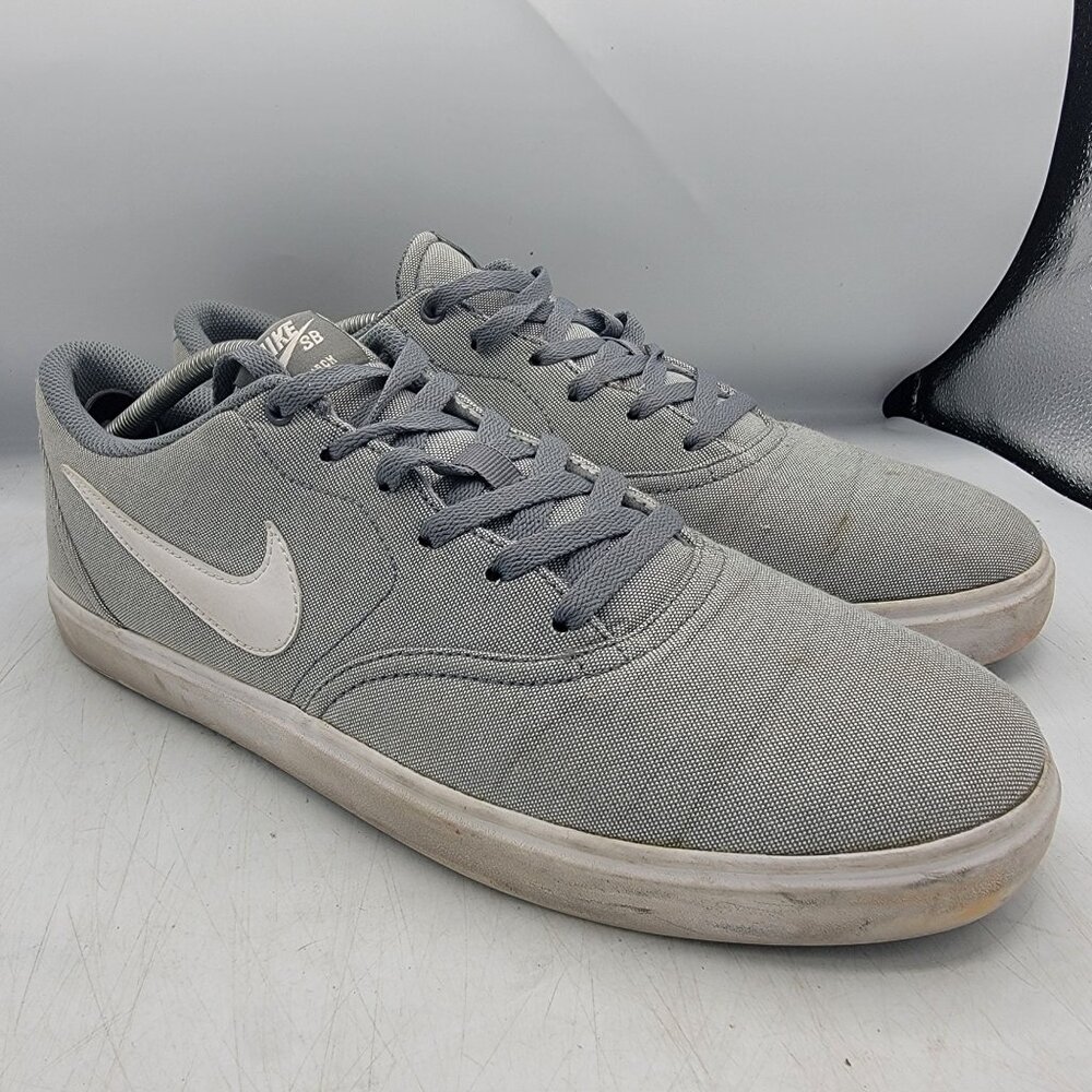 Nike SB Check Solarsoft Mens 13 Gray Skateboard Shoes Athletic Casual 843896-003